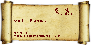 Kurtz Magnusz névjegykártya